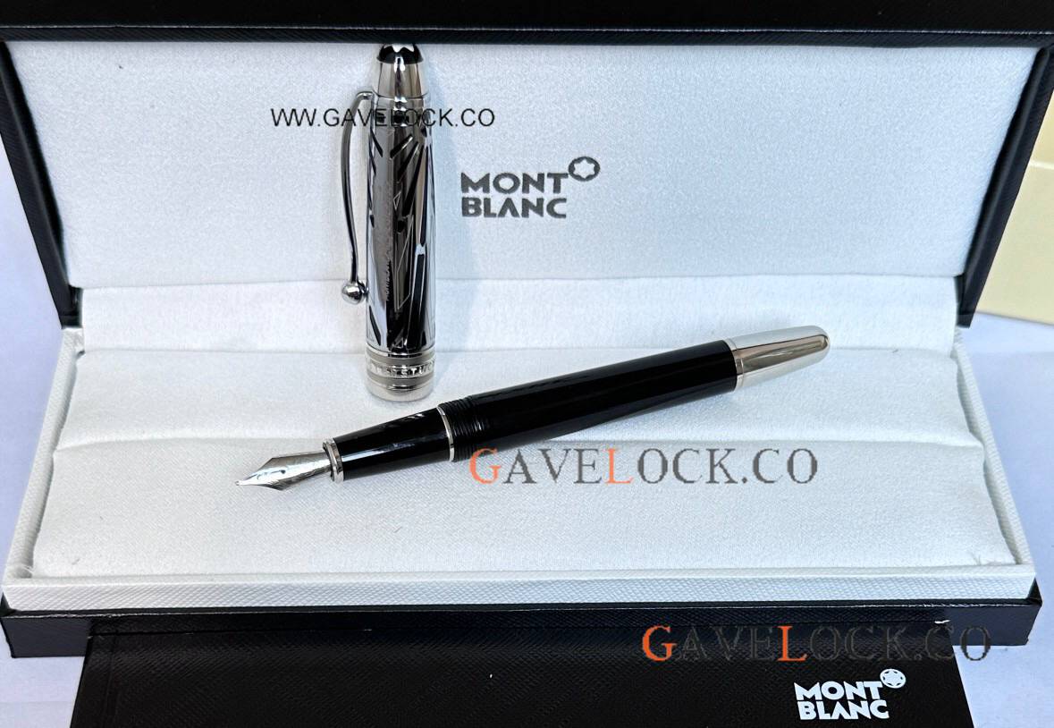 Best Copy Montblanc 100 Yrs Meisterstuck Doue Black-Silver Fountain 145
